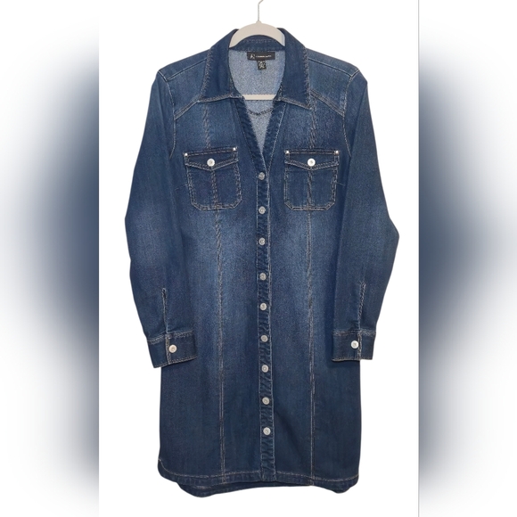 INC International Concepts Dresses & Skirts - INC Denim Shirt Dress | Dark Wash | Button Front | Size 10
